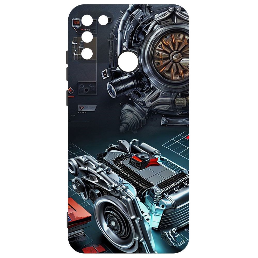 

Чехол-накладка Софт Моторы для Honor 9A, Черный