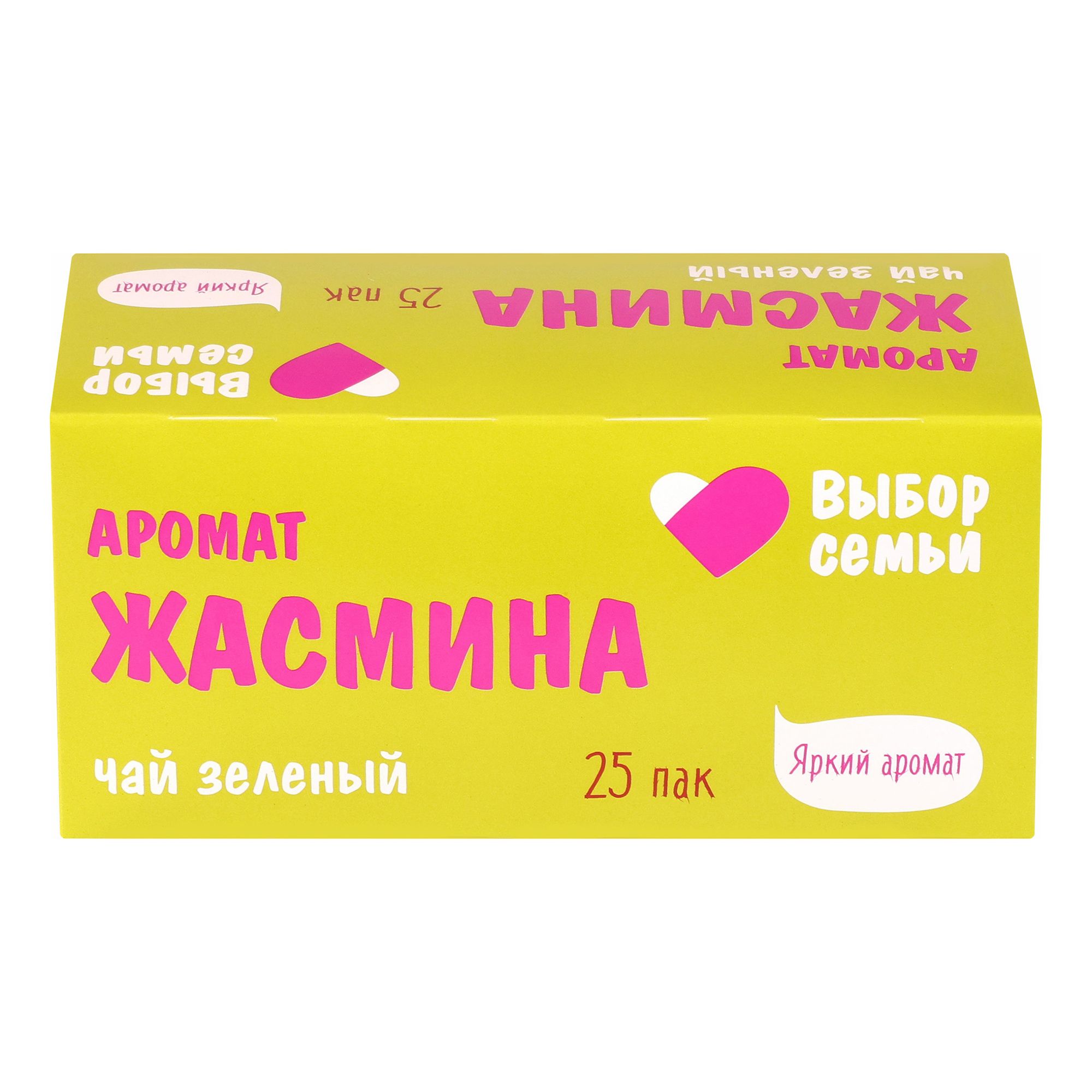 Чай зеленый Выбор Семьи с ароматом жасмина в пакетиках 1,8 г х 25 шт