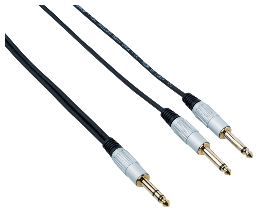 фото Кабель bespeco rcy150 jack stereo 6.3мм - 2 x jack mono 6.3мм