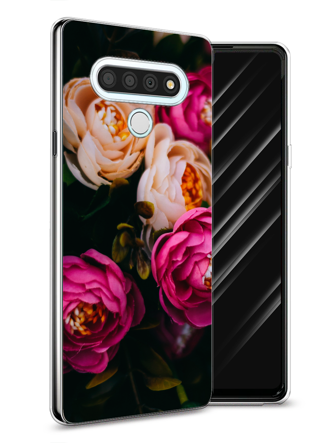 

Чехол Awog на LG Stylo 6 "Розовые пионы на черном", Розовый;черный, 84550-8