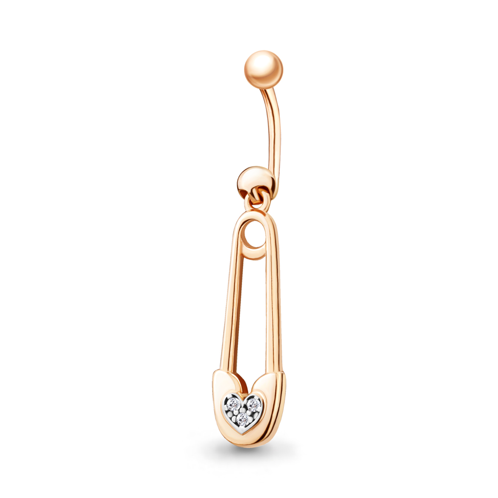 

Пирсинг для пупка из серебра с фианитом Aquamarine 75550, 75550_925_з