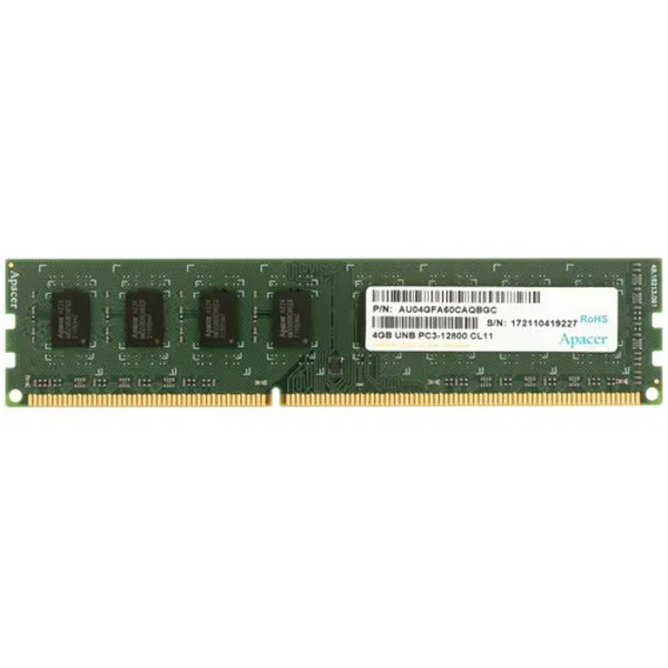 

Оперативная память Apacer (222027002/4), DDR3 1x4Gb, 1600MHz