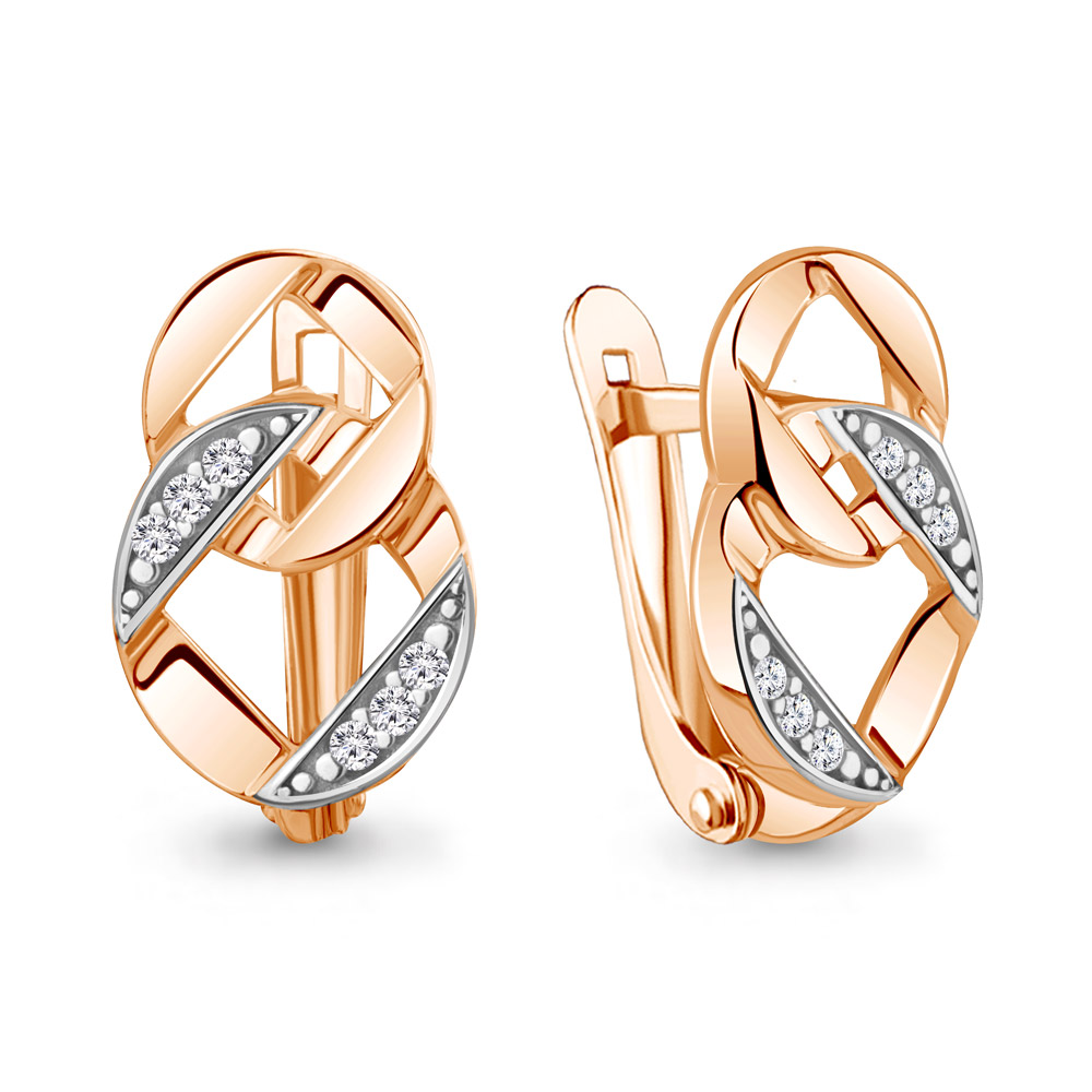 

Серьги из красного золота с фианитом Aquamarine 49729А, 49729А_585_кз