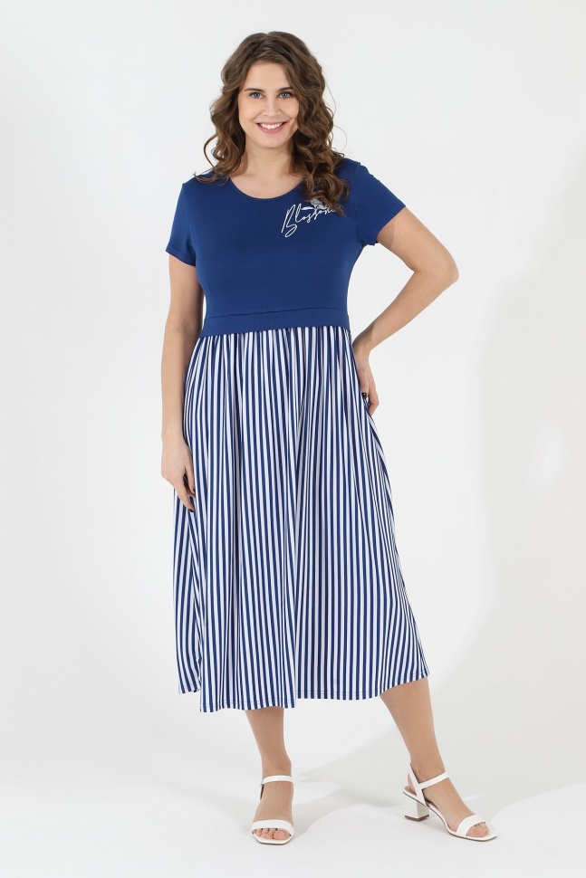 Платье женское VIOLETA Жасмин-11 синее 50 RU