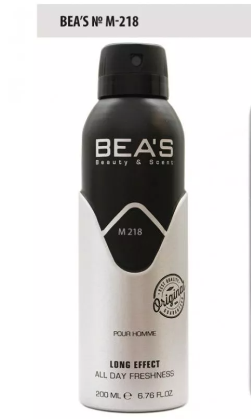 Парфюмированный дезодорант Beas M218 For Mеn, 200 мл парфюмированный дезодорант beas ch 212 vip men 200 мл m 218