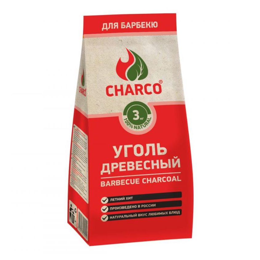 

Уголь древесный Charco 3 кг