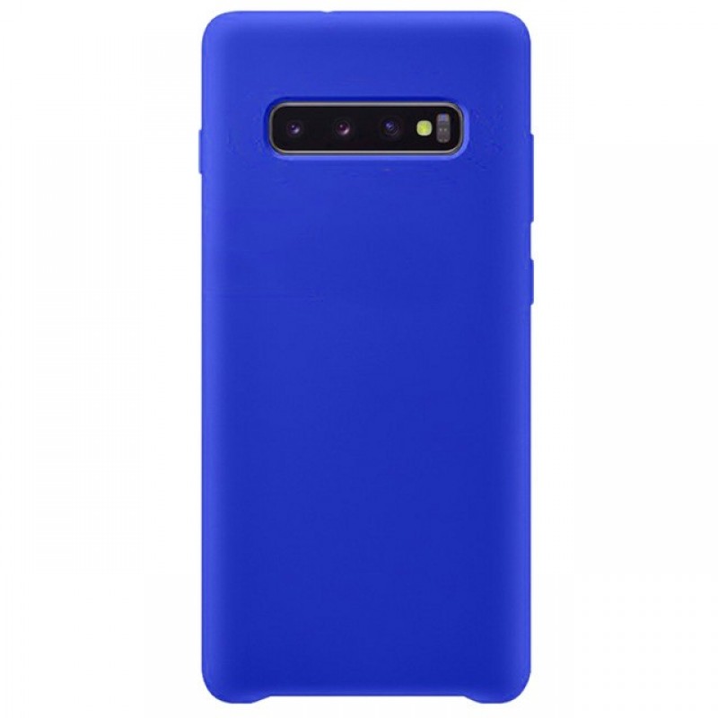 фото Чехол silicone для samsung galaxy s10 plus overlay (синий внутри ткань) ёmart