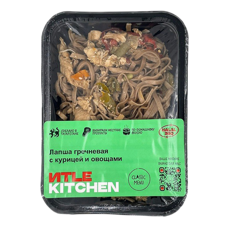 

Лапша Иtle Kitchen гречневая с курицей и овощами 260 г