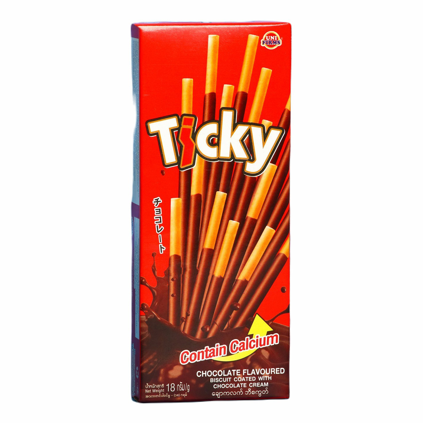 

Печенье Ticky бисквитное Палочки шоколадные 18 г