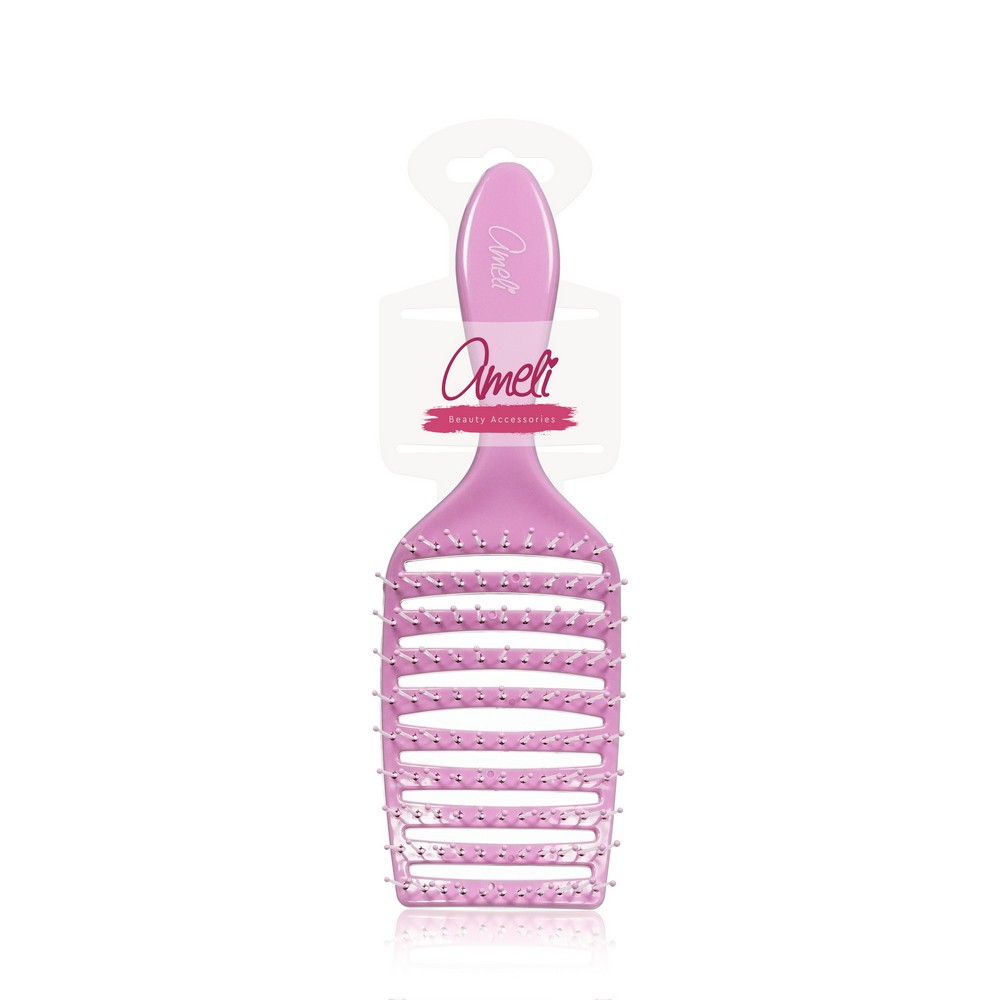 Расческа-лодочка для волос Ameli вентиляционная розовая