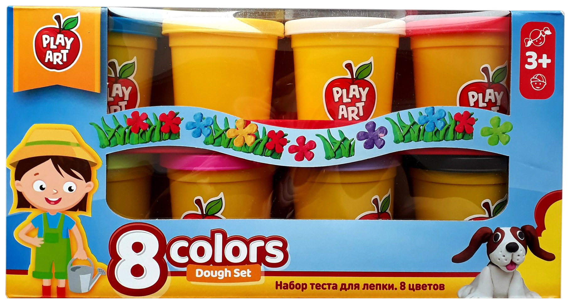 фото Набор теста для лепки "play art", 8 цветов, арт. pa-3282