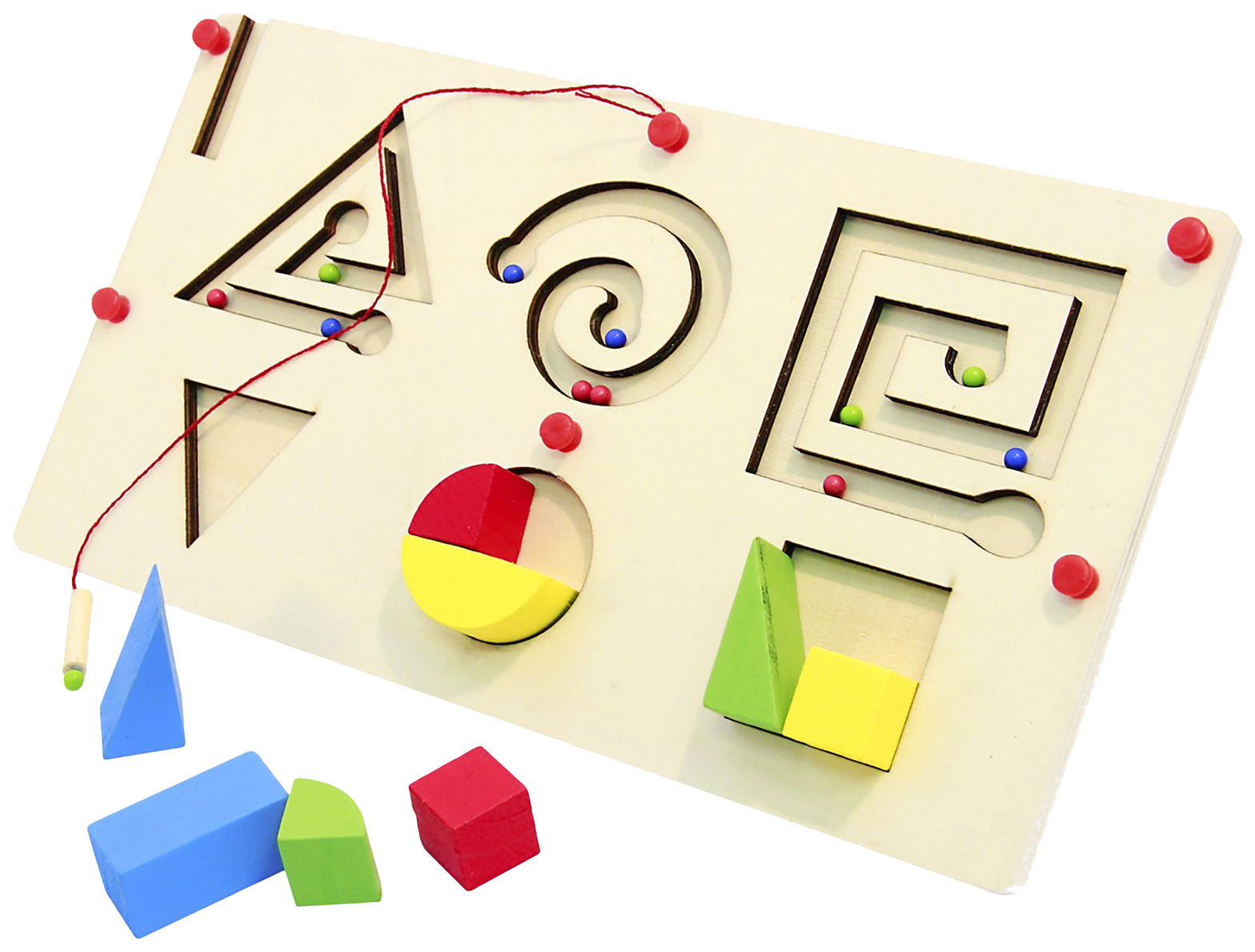 

Деревянная игрушка "Лабиринт-сортер", магнитный (8 деталей), Разноцветный