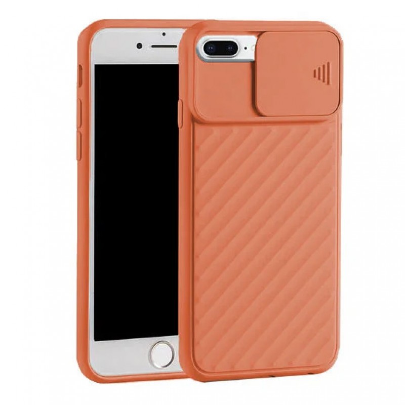 фото Чехол для iphone 7 plus/8 plus с защитой камеры шторка overlay (оранжевый) ёmart