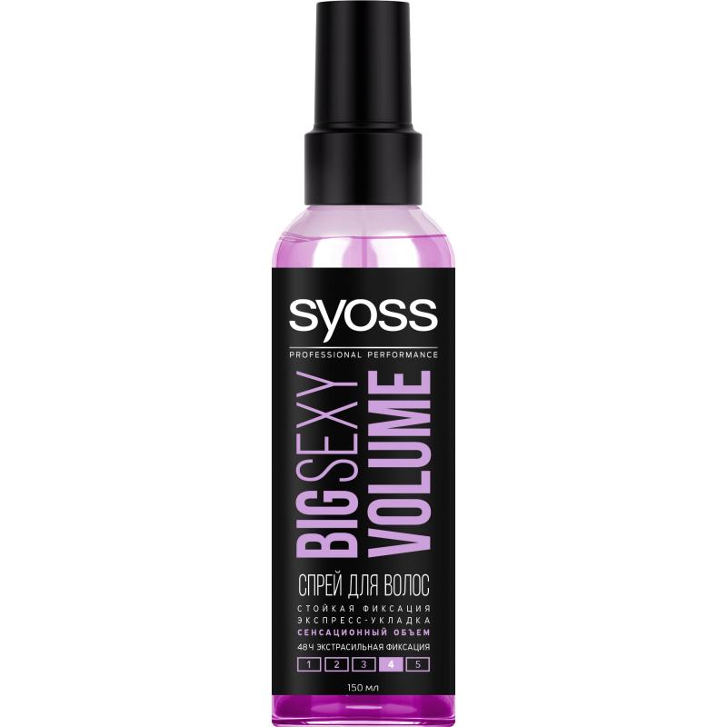 Купить Спрей для укладки волос Syoss Big Sexy Volume экстрасильная фиксация 4, 150 мл, big Sexy Volume 150 мл