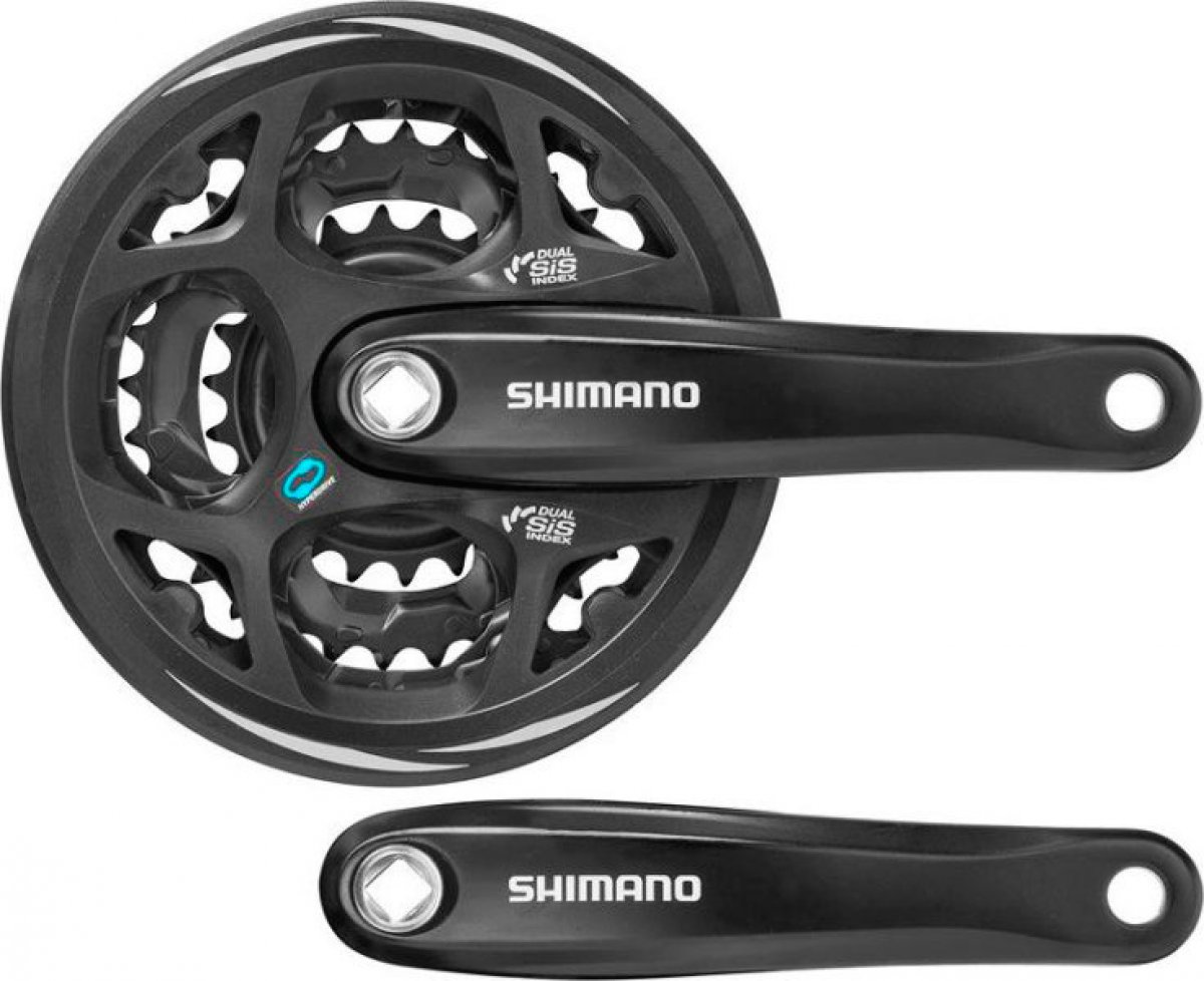 

SHIMANO Система Shimano Altus, M311, 175мм, Кв, 48/38/28T, с защитой чёрный, Черный