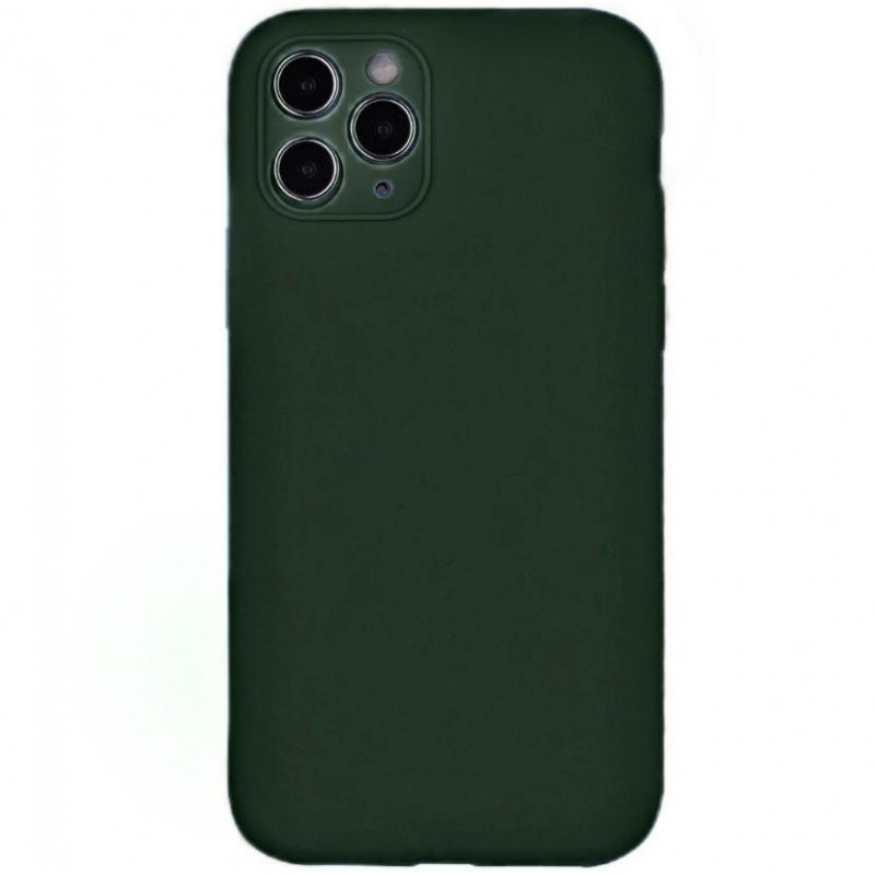 фото Чехол silicone для iphone 11 pro с защитой камеры overlay (темно-зеленый) ёmart