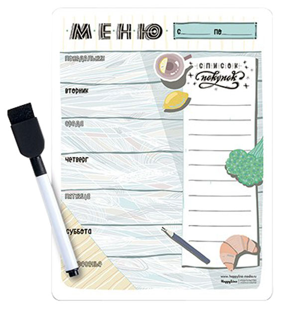 

Планер магнитный с маркером Меню малый Cute n Clever