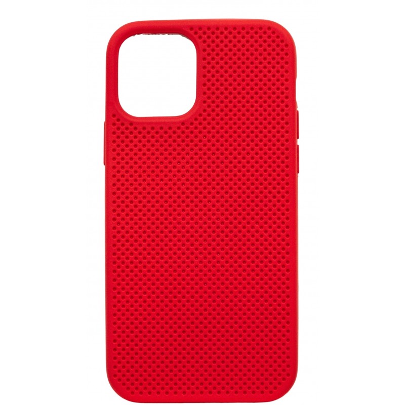 фото Чехол silicone для iphone 12 / 12 pro с перфорацией overlay (красный) ёmart