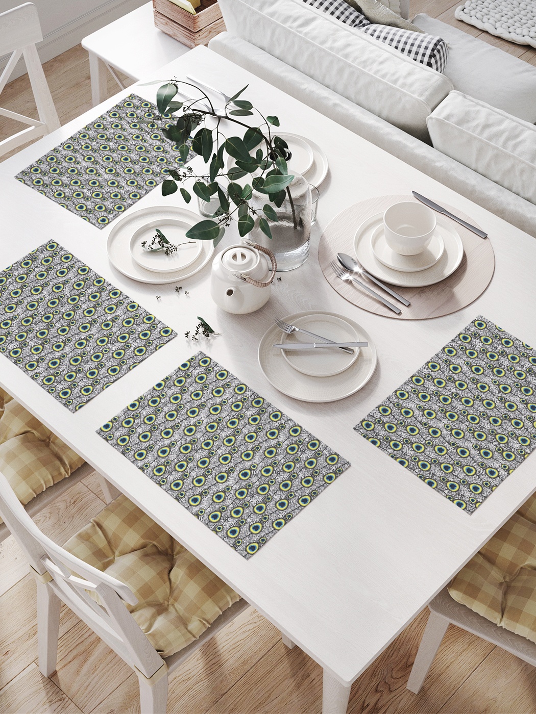 

Комплект салфеток для сервировки стола «Павлиний орнамент» (32х46 см, 4 шт.), Зеленый;синий;коричневый