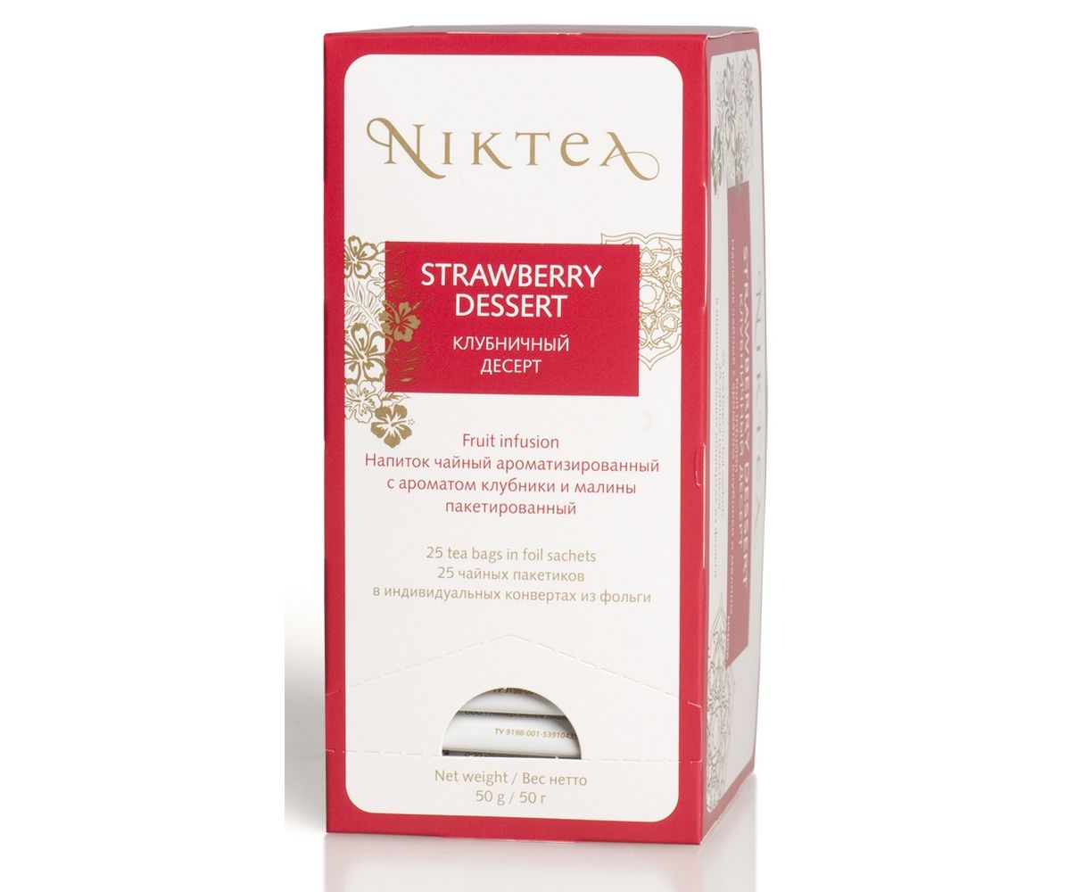 

Чай фруктовый Niktea Strawberry Dessert (Клубничный Десерт), 25 пак.