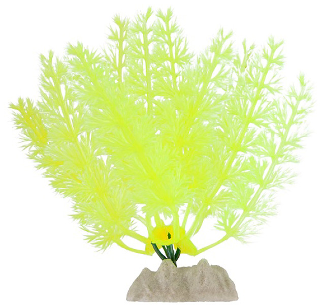 фото Искусственное растение для аквариума glofish растение флуоресцентное желтое 13 см, пластик