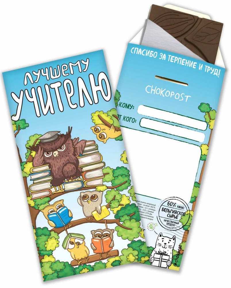 

Шоколад Chokocat "Лучшему учителю", тёмный, конверт, 85 гр