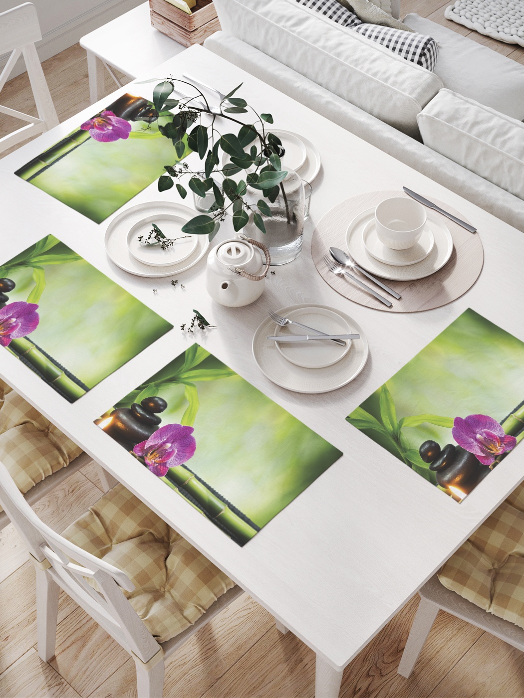 

Комплект салфеток для сервировки стола «Аромат орхидеи» (32х46 см, 4 шт.), Зеленый;розовый;коричневый