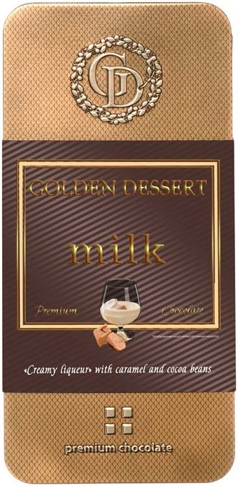 

Шоколад Golden Dessert Milk молочный Ликёр Сливочный с карамелью и какао-бобами 100 г