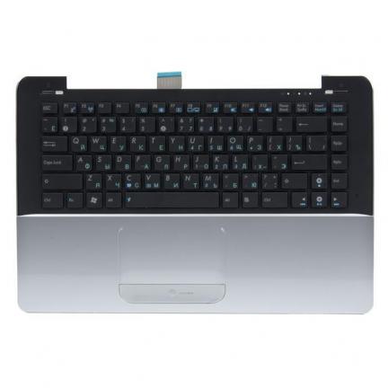 Клавиатура для ноутбука Asus UX30 с топкейсом, серебристая панель, черные кнопки