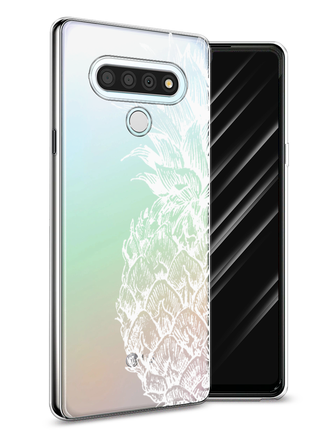 

Чехол Awog на LG Stylo 6 "Ананас графика белая", Белый, 84550-10