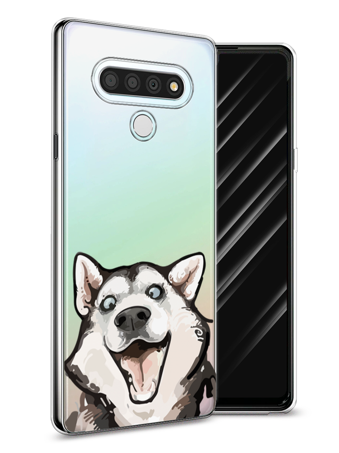 

Чехол Awog на LG Stylo 6 "Радостный хаски", Белый;голубой;черный, 84550-1