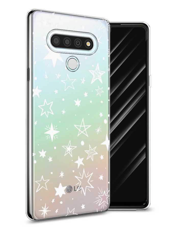 

Чехол Awog на LG Stylo 6 "Звездочки графика белая", Прозрачный;белый, 84550-7