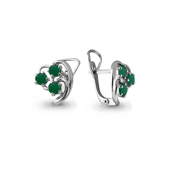 

Серьги из серебра с агатом Aquamarine 4476309, 4476309_925_р