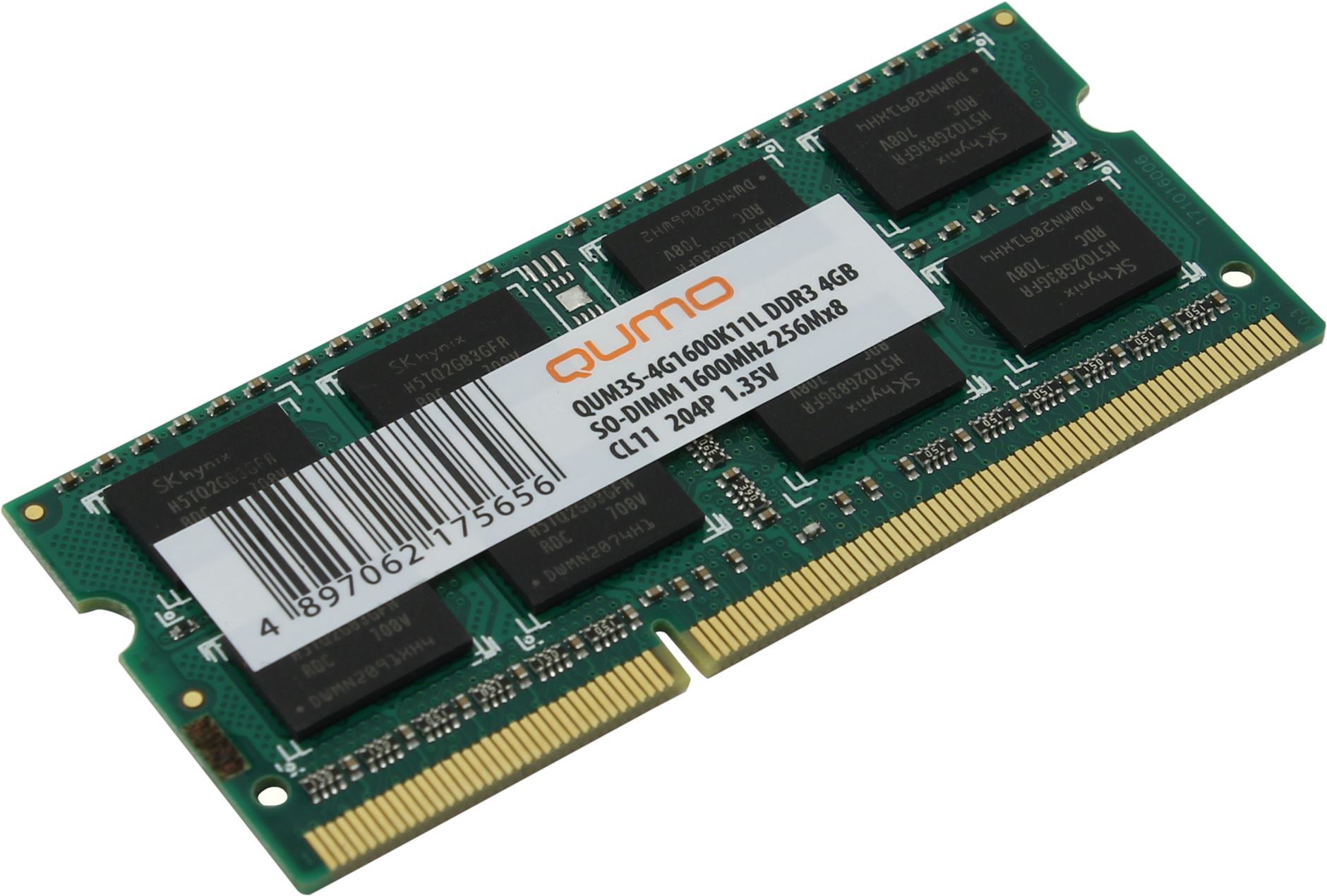 фото Модуль памяти qumo so-dimm ddr-iii 4gb (qum3s-4g1600k11l)