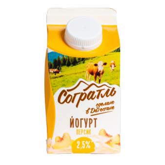 

Питьевой йогурт Согратль Персик 2,5% БЗМЖ 450 г