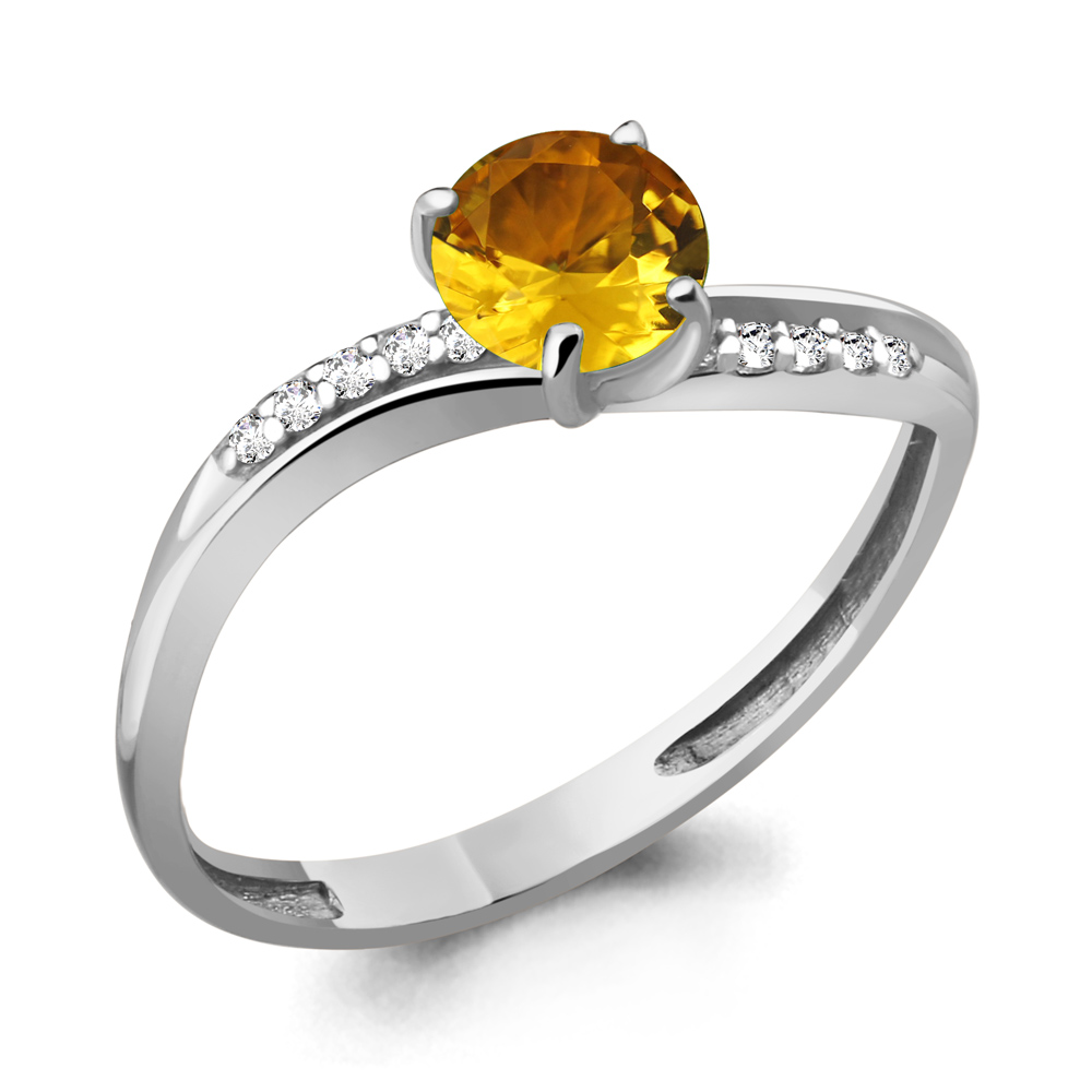 

Кольцо из серебра с цитрином/фианитом р., Aquamarine 6511706А, 6511706А_925_р