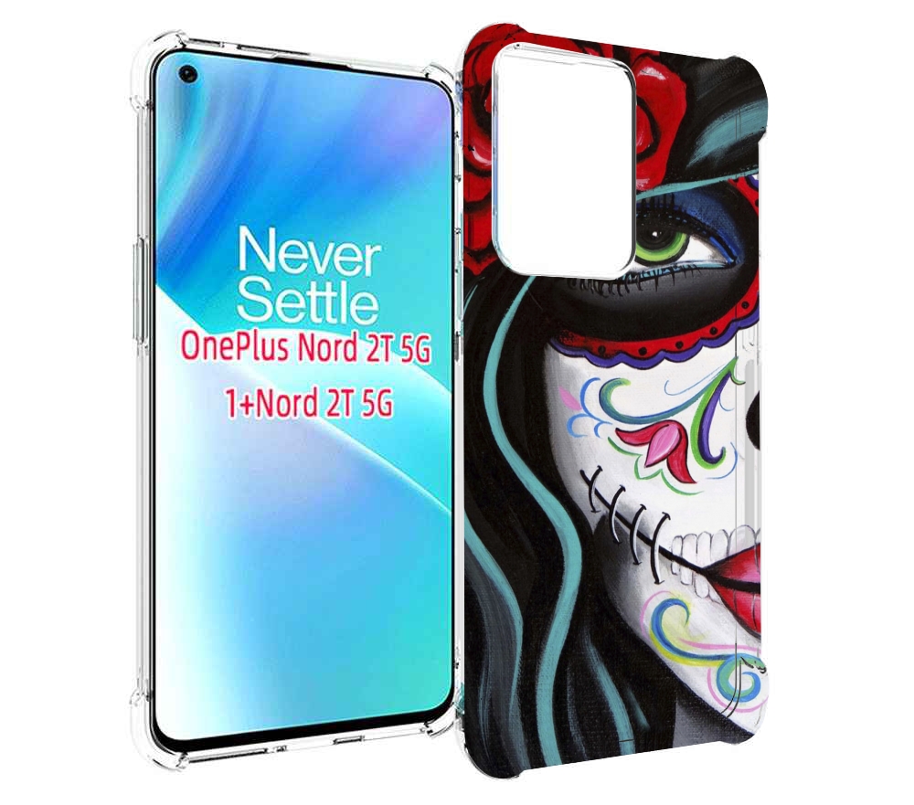 

Чехол MyPads девушка в масочке расписная женский для OnePlus Nord 2T, Прозрачный, Tocco
