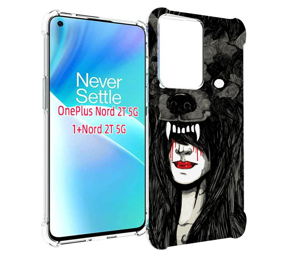 

Чехол MyPads девушка в шкуре волка женский для OnePlus Nord 2T, Прозрачный, Tocco
