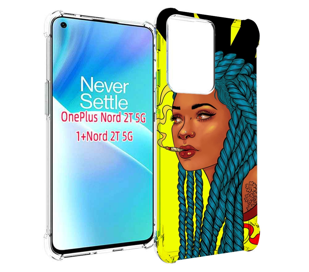 

Чехол MyPads девушка с запутанными волосами синий женский для OnePlus Nord 2T, Прозрачный, Tocco