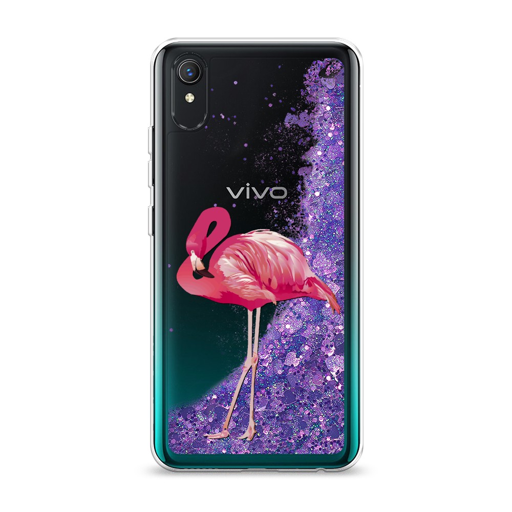 

Жидкий чехол с блестками "Застенчивый фламинго" на Vivo Y1s, 263292-1