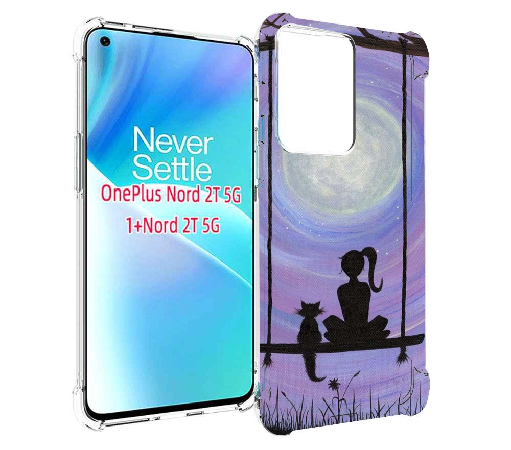 

Чехол MyPads девушка с котом на качеле женский для OnePlus Nord 2T, Прозрачный, Tocco