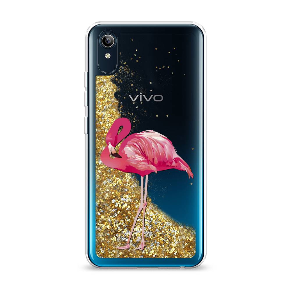 

Жидкий чехол с блестками "Застенчивый фламинго" на Vivo Y91c, 262890-1