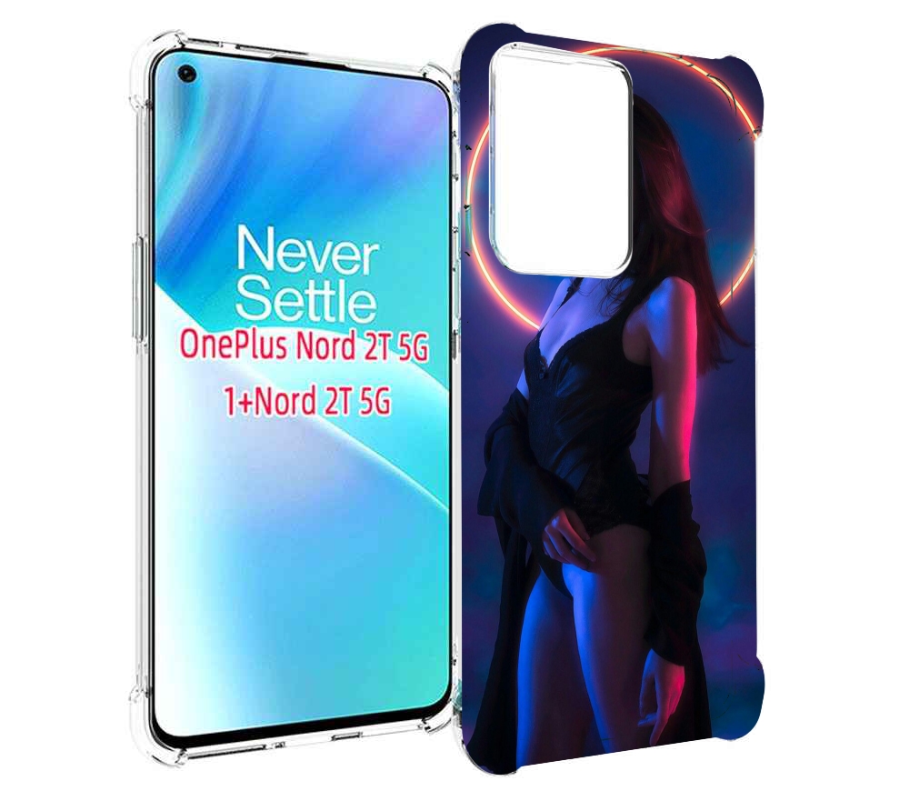 

Чехол MyPads девушка с неоновым кругом женский для OnePlus Nord 2T, Прозрачный, Tocco