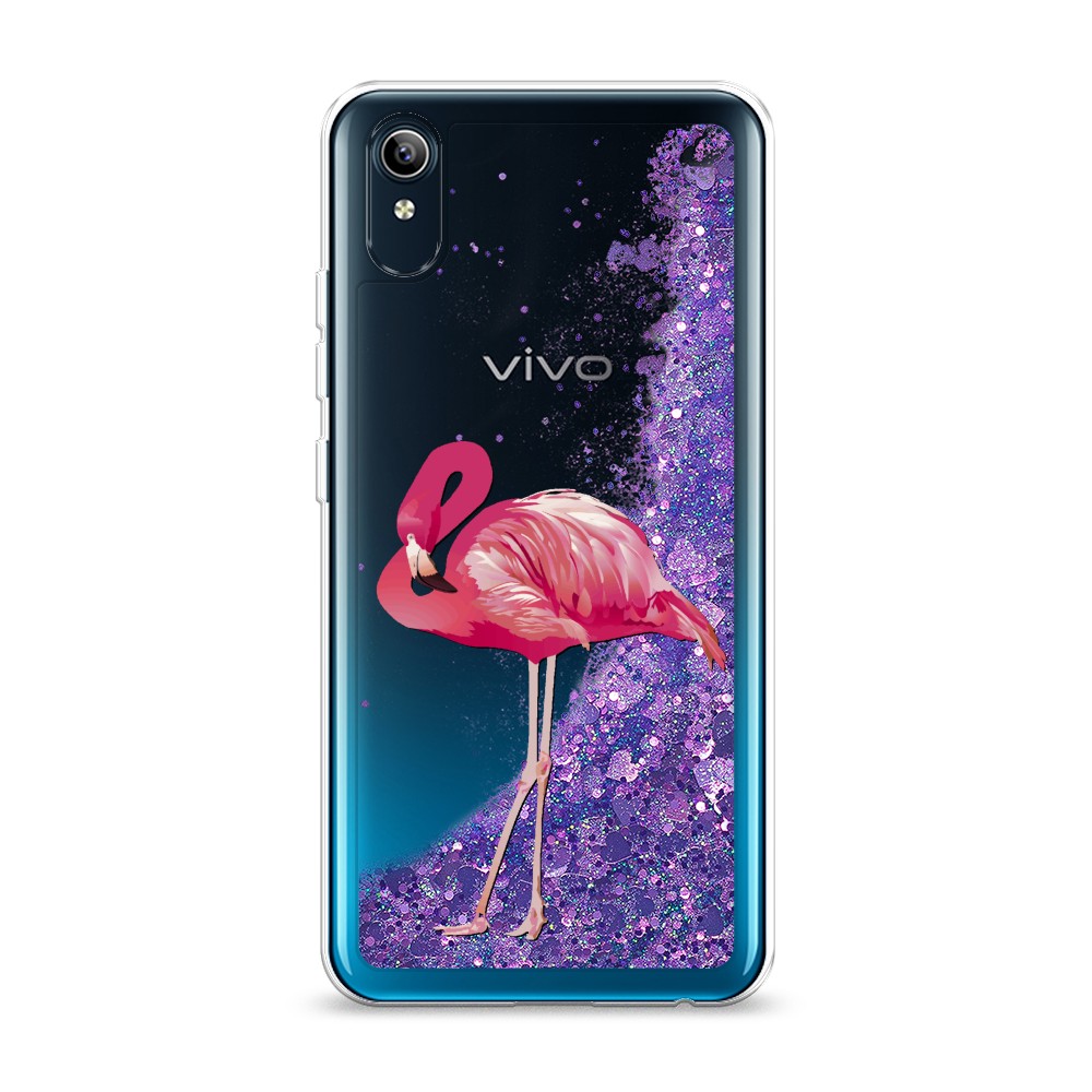 

Жидкий чехол с блестками "Застенчивый фламинго" на Vivo Y91c, 262892-1