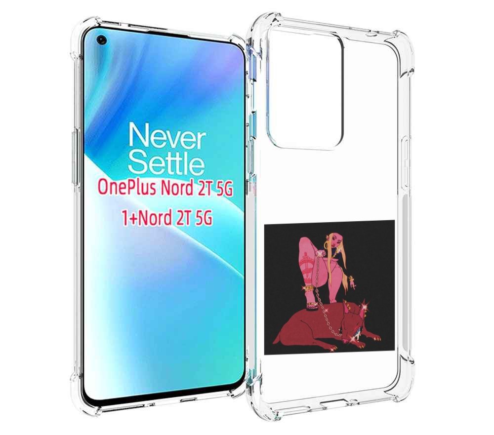 

Чехол MyPads девушка с собакой на цепи нарисованная женский для OnePlus Nord 2T, Прозрачный, Tocco