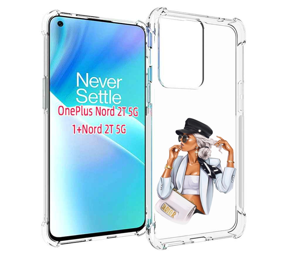 

Чехол MyPads девушка-в-белом-с-модной-сумочкой женский для OnePlus Nord 2T, Прозрачный, Tocco