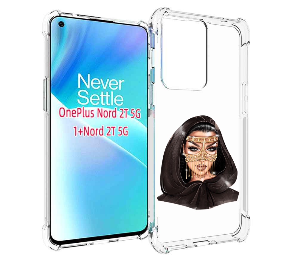 

Чехол MyPads девушка-в-золотой-маске для OnePlus Nord 2T, Прозрачный, Tocco