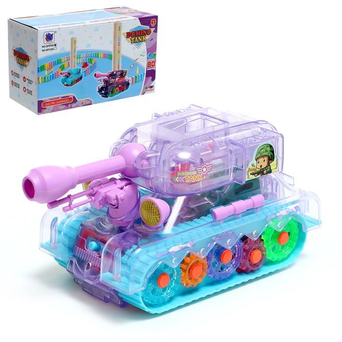 

Танк «Домино», работает от батареек, свет и звук, домино в комплекте, Разноцветный