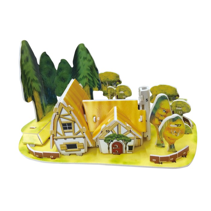 Картонный 3D-мини-пазл "Лесной домик" (30 деталей)