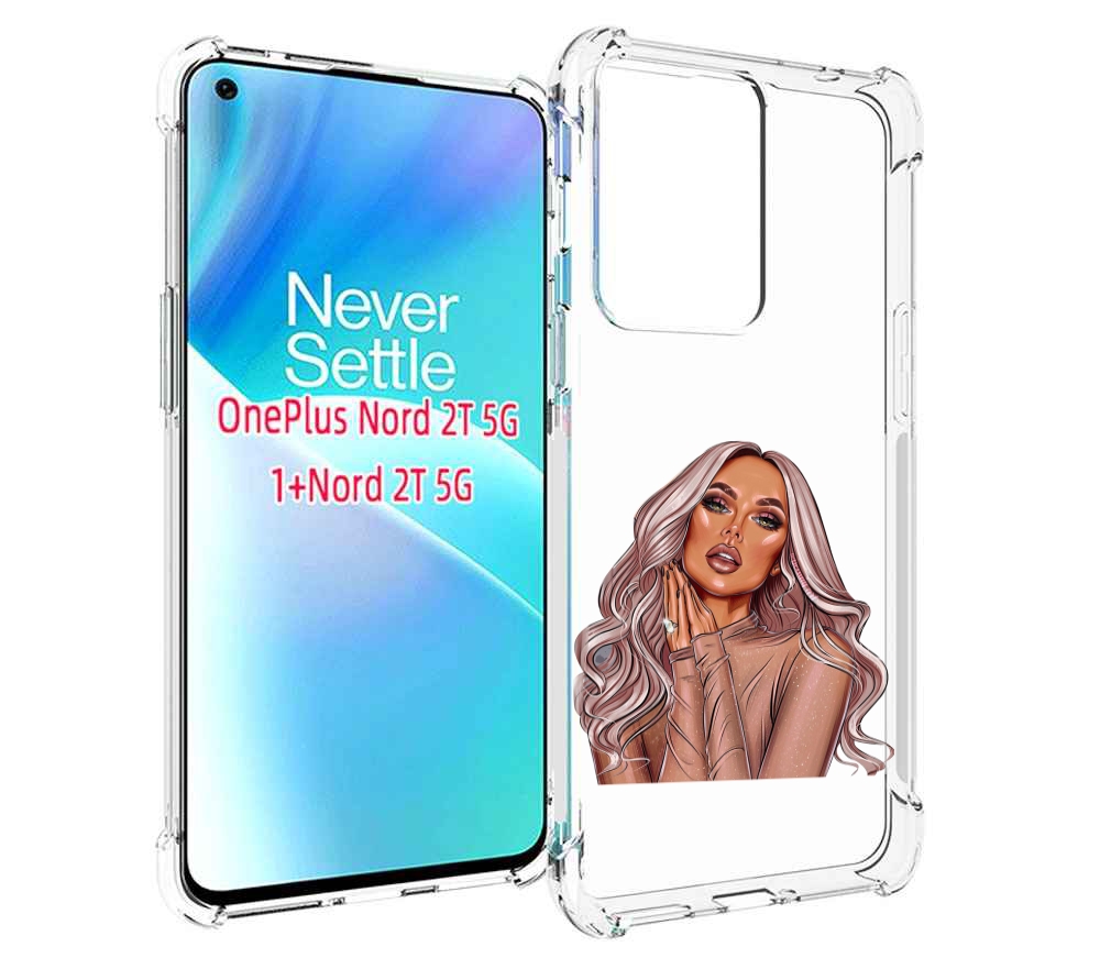 

Чехол MyPads девушка-в-коричневых-оттенках для OnePlus Nord 2T, Прозрачный, Tocco